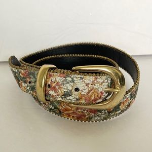 Floral glitter skinny belt size small